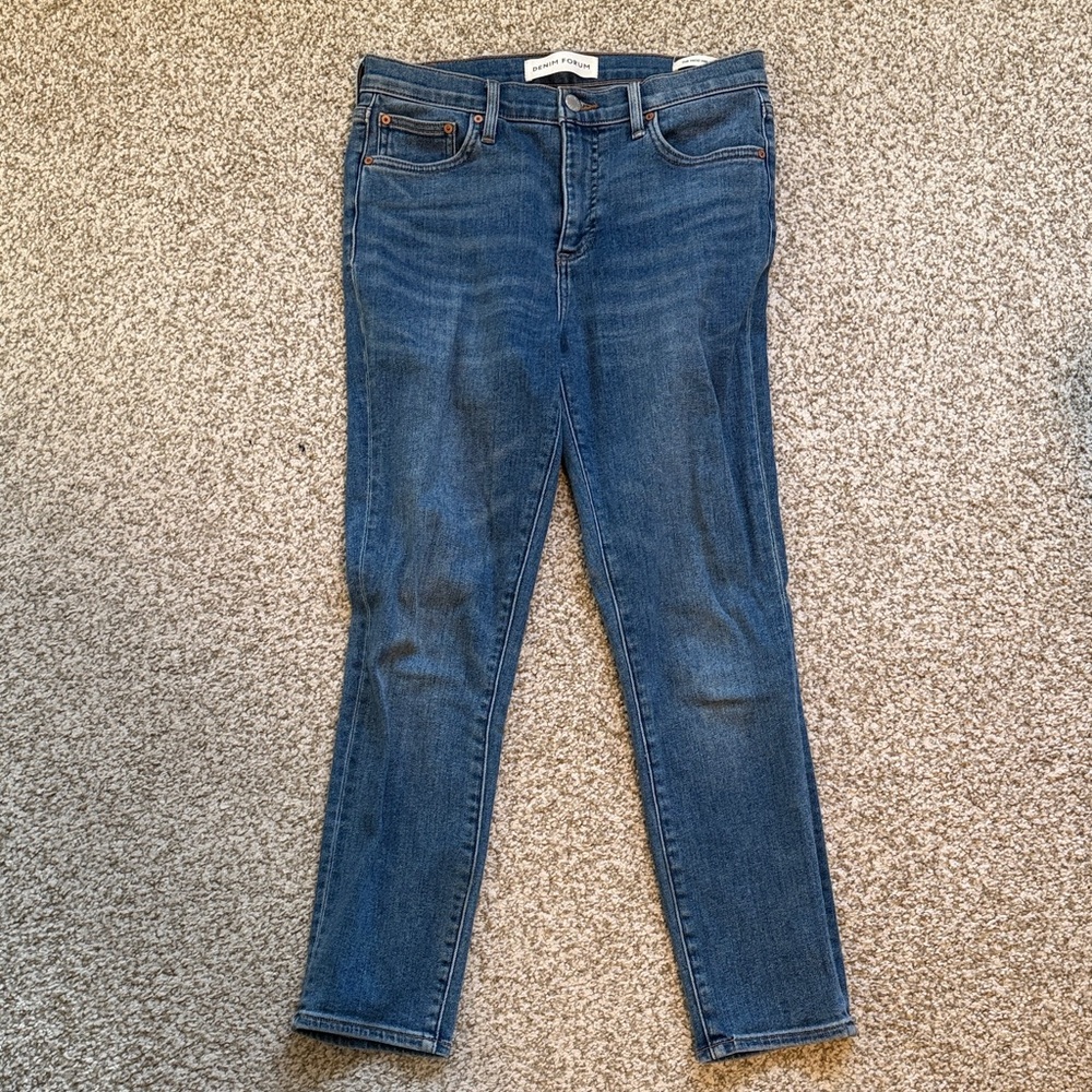 Denim Forum Women's Skinny Jeans in Deep Blue